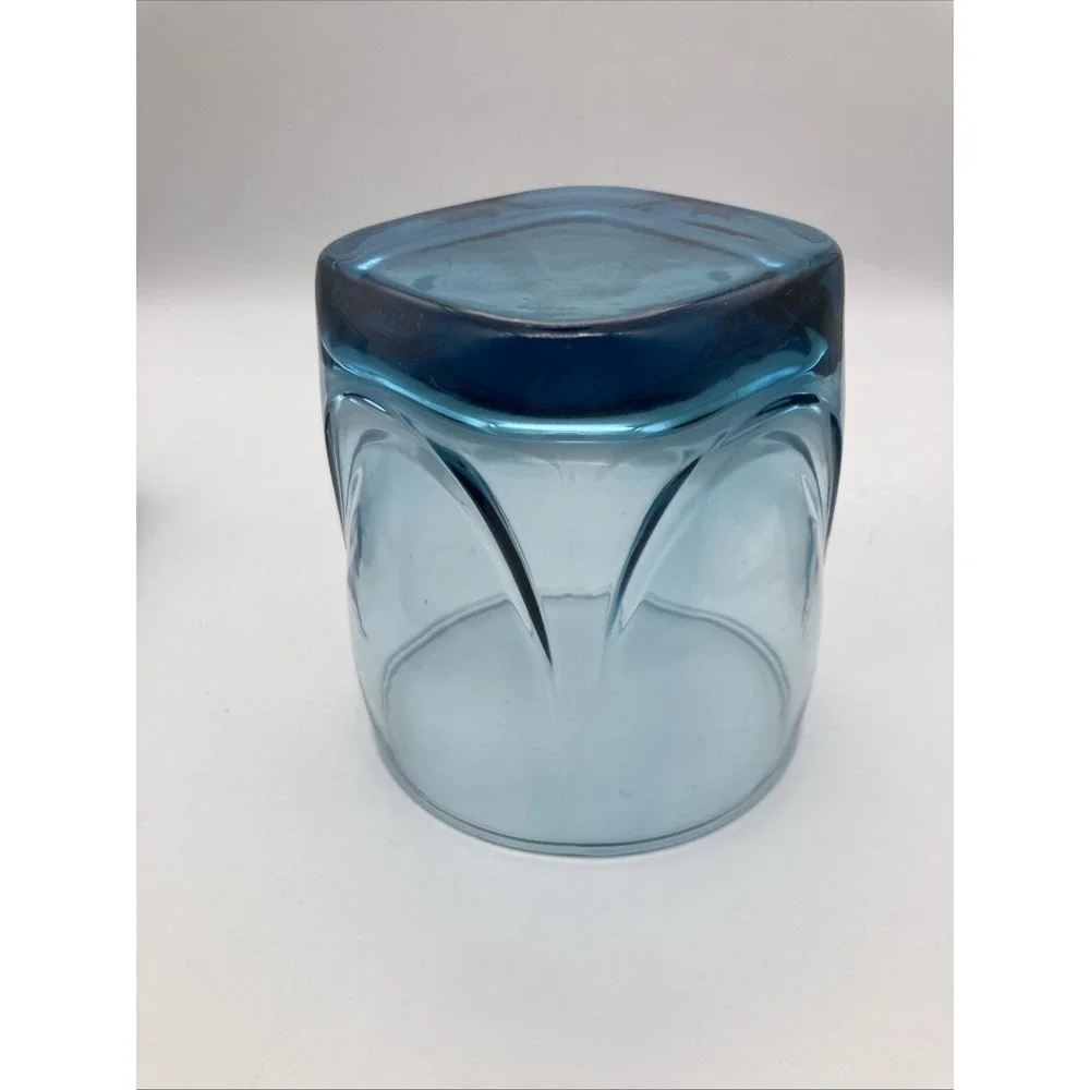 Vintage Set of 4 Libby IMPERIAL BLUE MISTY Double Old Fashioned Glasses Blue 8oz